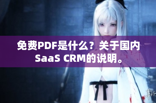 免費(fèi)PDF是什么？關(guān)于國內(nèi)SaaS CRM的說明。