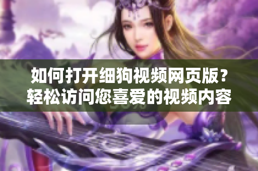 如何打開細(xì)狗視頻網(wǎng)頁版？輕松訪問您喜愛的視頻內(nèi)容